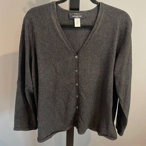 Cashmere long sleeve button down sweater